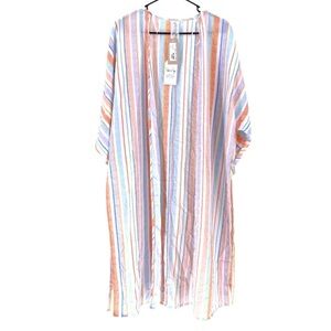 Sadie & Sage Women's Cabana Striped Kimono Beach Summer